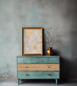 Load image into Gallery viewer, Grain Hue Redesign with Prima Wood Effect Doupage Fiber Paper as a feature drawer on a green chest of drawers
