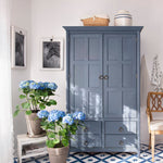 Load image into Gallery viewer, Large wardrobe painted in Homestead House Milk Paint Kurbits Indigo
