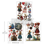 Load image into Gallery viewer, Whimsical Realms Redesign with Prima Transfer with Alice in Wonderland and Mad Hatter images

