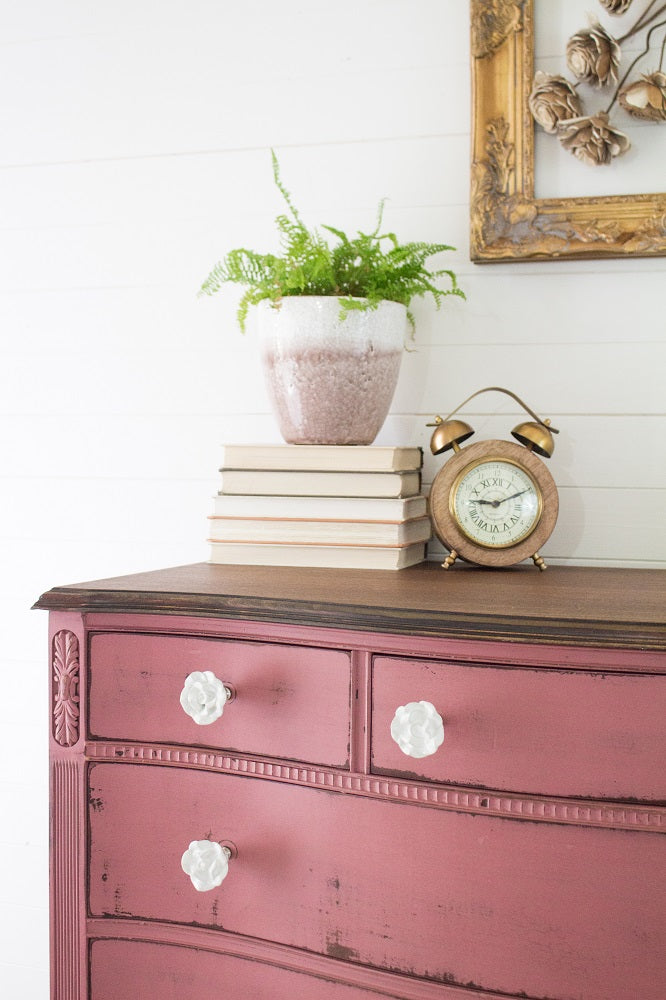 Homestead House Milk Paint Texas Rose chest of drawers