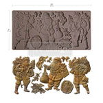 Load image into Gallery viewer, Santa's Holiday Cheer Redesign with Prima Decor Mould features 3 vintage style santas each with a sack full of presents

