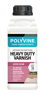 Load image into Gallery viewer, 500ml Satin Polyvine Heavy Duty Varnish bottle on a white background
