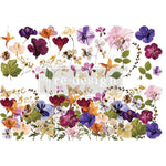 Load image into Gallery viewer, Pressed Flowers Redesign with Prima Extra Large Transfer - bright colourful pressed flowers
