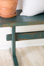 Load image into Gallery viewer, Homestead House Milk Paint Waterloo Close Up of Painted Bench

