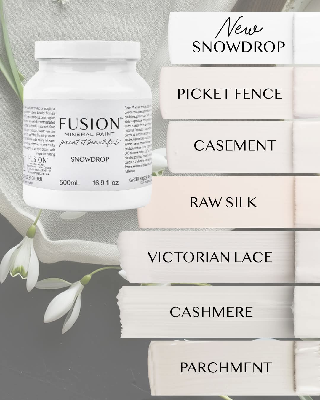 Fusion Mineral Paint whites comparison image