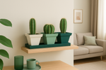 Load image into Gallery viewer, Fusion mineral paint Trio of ombre plant pots in Snowdrop and Pressed Fern
