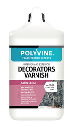 Load image into Gallery viewer, 4 litre Clear Satin Polyvine Interior and Exterior Decorator's Varnish
