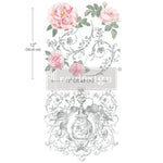 Load image into Gallery viewer, Odeur De Rose Redesign with Prima Maxi Transfer - pretty pink flowers and a large delicately ornate perfume bottle design

