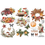Load image into Gallery viewer, Redesign with Prima Autumnal Essentials Small Transfer - mushrooms, autumn leaves, pumpkins and sunflowers
