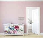 Load image into Gallery viewer, Imperial Garden Extra Large Redesign with Prima Transfer on the front of a modern dresser in front of a pink wall
