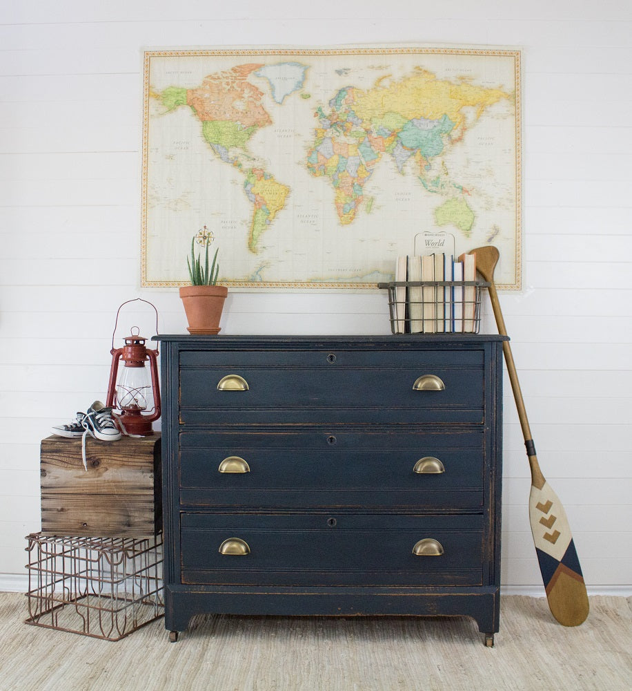 Homestead House Milk Paint Midnight Blue chest of drawers