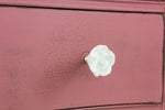 Load image into Gallery viewer, Homestead House Milk Paint Texas Rose Drawer close up with crackle
