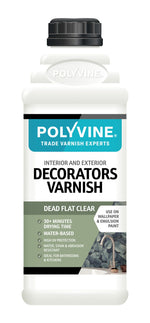 Load image into Gallery viewer, 2 litre Clear Dead Flat Polyvine Interior and Exterior Decorator's Varnish
