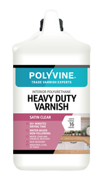 Load image into Gallery viewer, 4 litre Satin Polyvine Heavy Duty Varnish bottle on a white background
