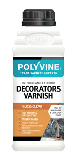 Load image into Gallery viewer, 1 litre Clear Gloss Polyvine Interior and Exterior Decorator's Varnish
