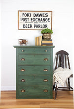 Load image into Gallery viewer, Chest pf drawers painted in Homestead House Milk Paint Bayberry 330g packet

