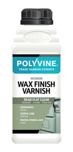 Load image into Gallery viewer, 1 litre Clear Dead Flat Polyvine wax finish varnish bottle on a white background
