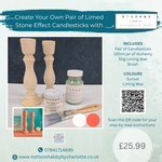 Load image into Gallery viewer, Sunset coral limed stone effect candlestick painting kit
