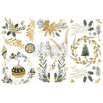 Load image into Gallery viewer, Holiday Spirit Redesign with Prima Small Transfer - modern Christmas illustrations of baubles, wreaths, holly and ivy
