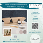 Load image into Gallery viewer, Fusion mineral paint project kit gift set Trio of ombre plant pots in cream and taupe
