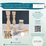 Load image into Gallery viewer, Alabaster cream limed stone effect candlestick painting kit
