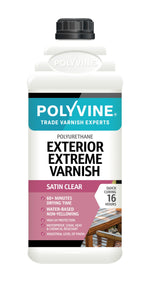 Load image into Gallery viewer, 1 litre Satin Polyvine exterior extreme varnish bottle on a white background
