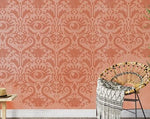 Load image into Gallery viewer, All Seeing Ikat Stencil in the Cece Restyled Collection from Redesign with Prima used to stencil in terracotta on a wall
