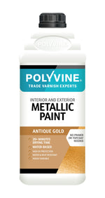 Load image into Gallery viewer, Bottle of Antique Gold Polyvine Metallic Paint - available in 100ml, 500ml, 1 litre, 2 litre
