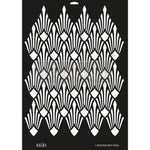 Load image into Gallery viewer, Sunlit Diamonds Redesign with Prima Stencil from the Kacha Collection - art deco fan design
