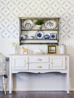 Load image into Gallery viewer, Sideboard console painted in a smooth finish in Homestead House Milk Paint Gustavian White 
