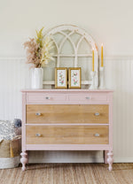 Load image into Gallery viewer, HH Milk Paint Bouquet painted drawers with feature pale wood drawers
