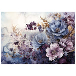 Load image into Gallery viewer, Serene Shadows Redesign with Prima Fibre Decoupage Paper, blue lilac and mauve flowers 
