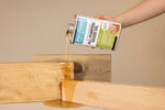 Load image into Gallery viewer, Polyvine All Purpose Wood Oil being poured onto wood samples
