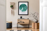 Load image into Gallery viewer, Mermaid Treasure Redesign with Prima Small Transfer - black ink illustration with a nautical theme on a modern wood side table
