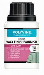 Load image into Gallery viewer, 100ml Clear Satin Polyvine wax finish varnish bottle on a white background
