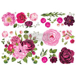 Load image into Gallery viewer, Lush Florals 1 Redesign with Prima X Large Transfer featuring large pink roses and peonies
