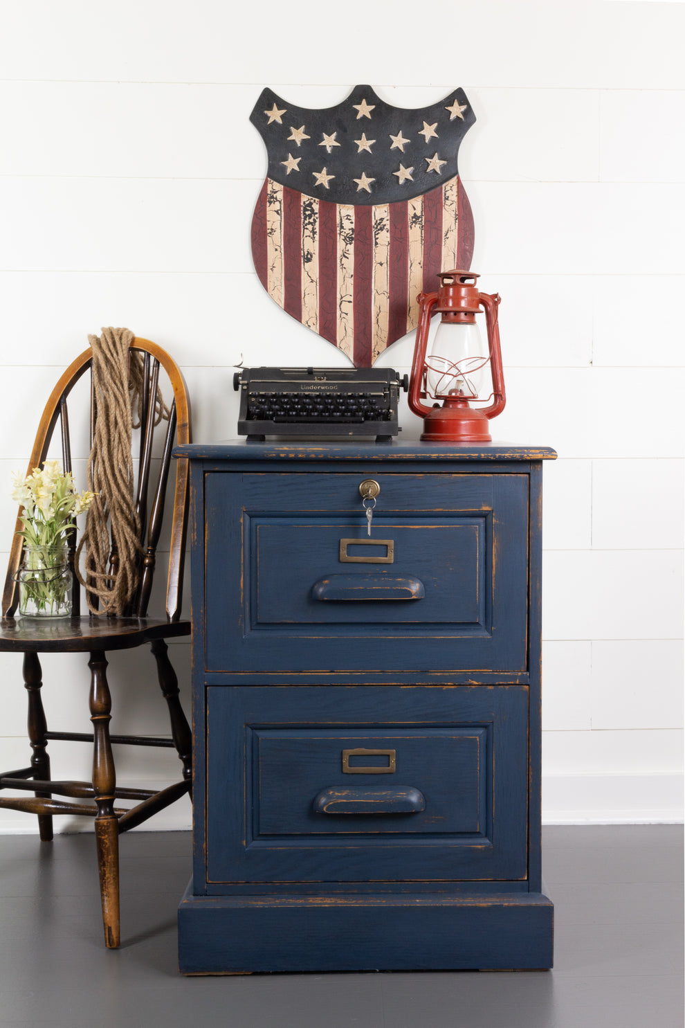 Homestead House Milk Paint Liberty Blue small set of drawers
