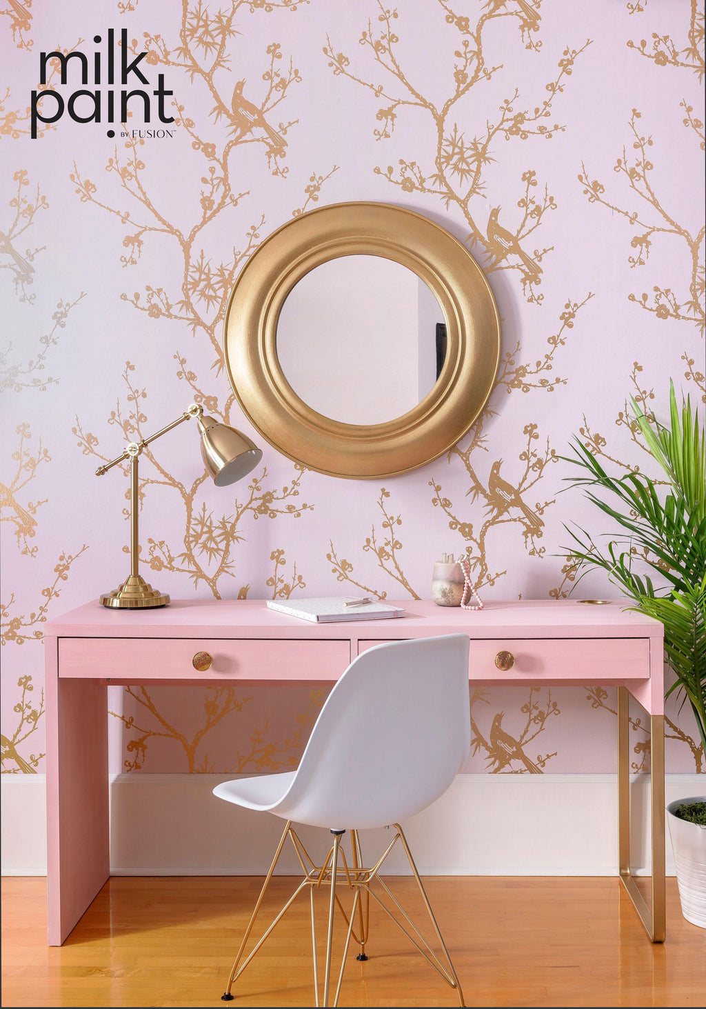 Fusion Milk Paint Millennial Pink Painted Desk