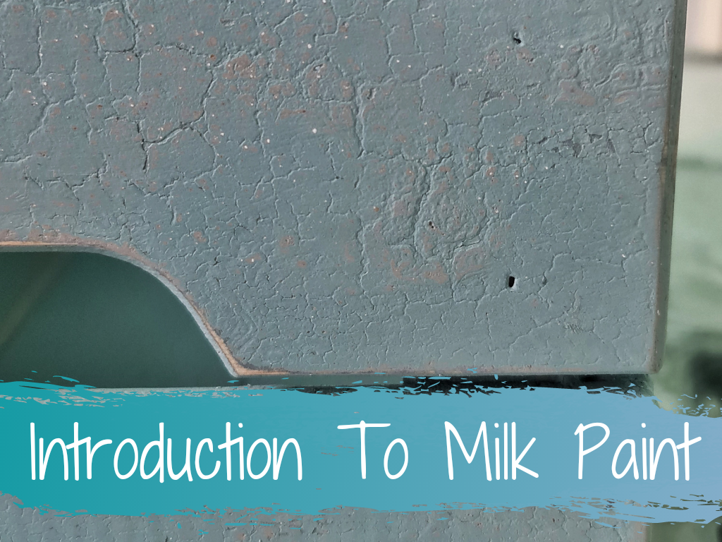 Close up of milk paint crackle effect