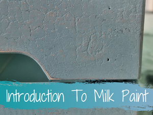 Close up of milk paint crackle effect