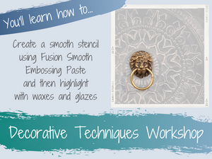 Create a raised stencil with fusion smooth embossing paste and liming wax 