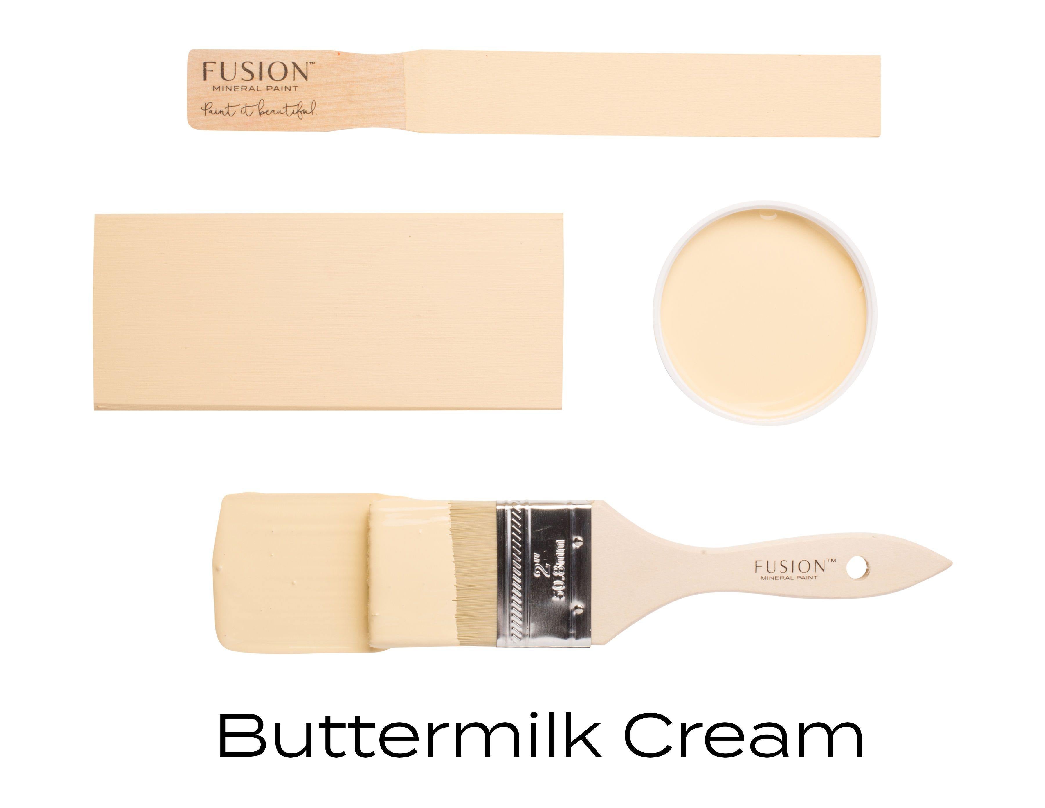 Fusion Mineral Paint Buttermilk Cream Brushstroke