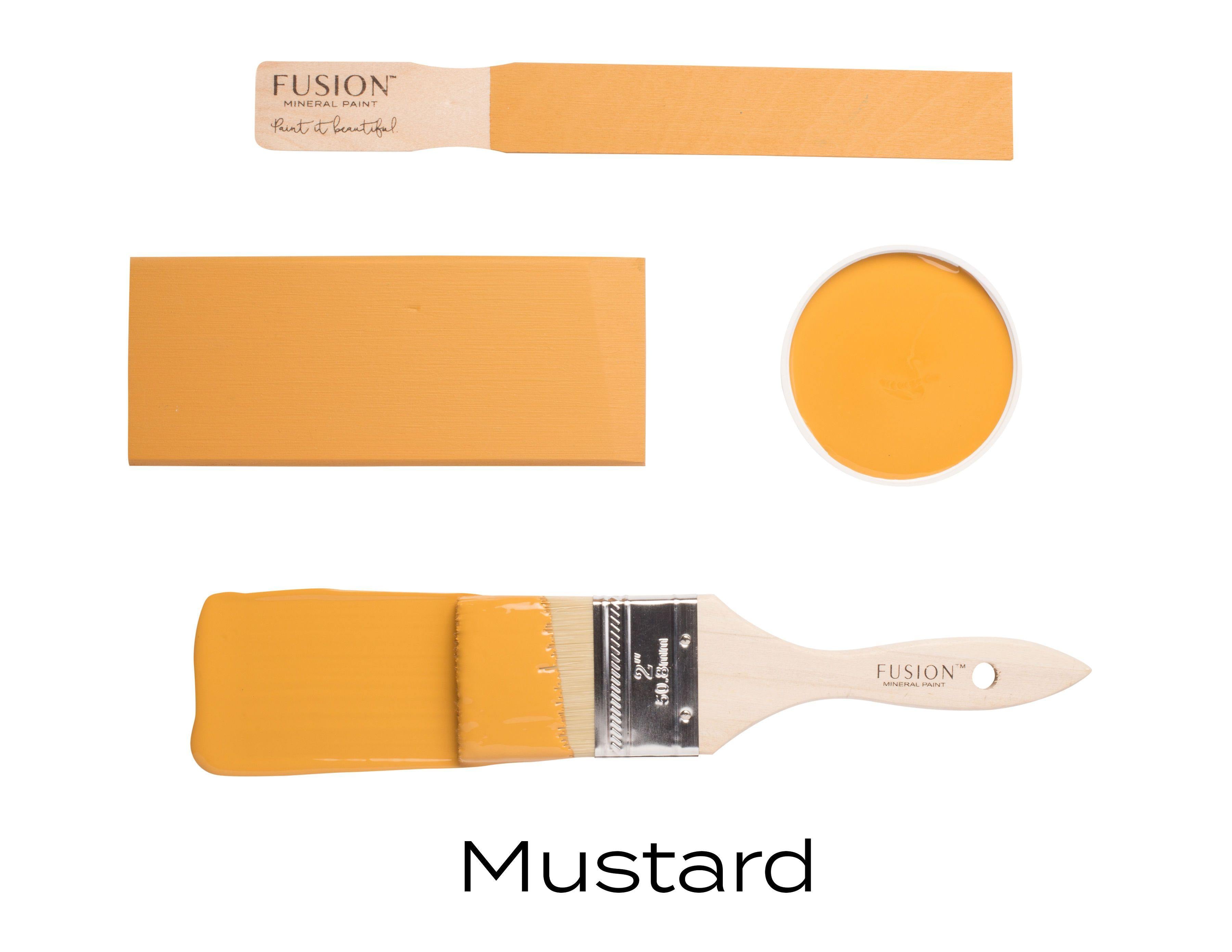 Fusion Mineral Paint Mustard Brushstroke